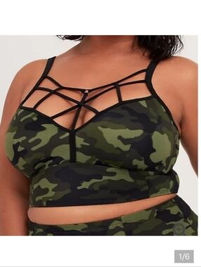 🆕 2X CAMO WIRELESS LATTICE BIKINI TOP 👙